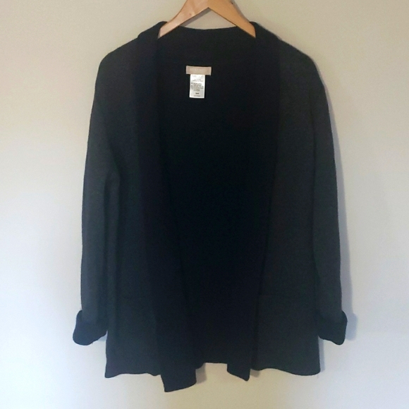 Hello & Co Made in Italy Merino Wool women's open sweater with front pockets - Picture 2 of 5